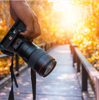 Aperion S6 Pro DSLR held outdoors